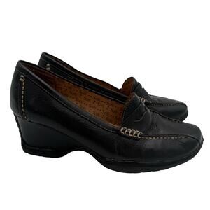 SOFFT Women’s Black Leather Penny Wedge Shoes Comfort Slip On 1500401 Y2K 8.5 M